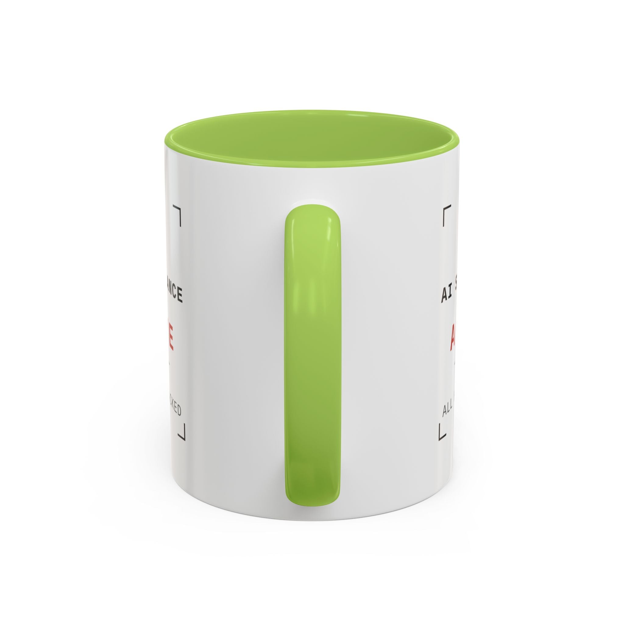 Accent Coffee Mug - "AI Surveilance ACTIVE?" Funny AI Skeptic Novelty Mug