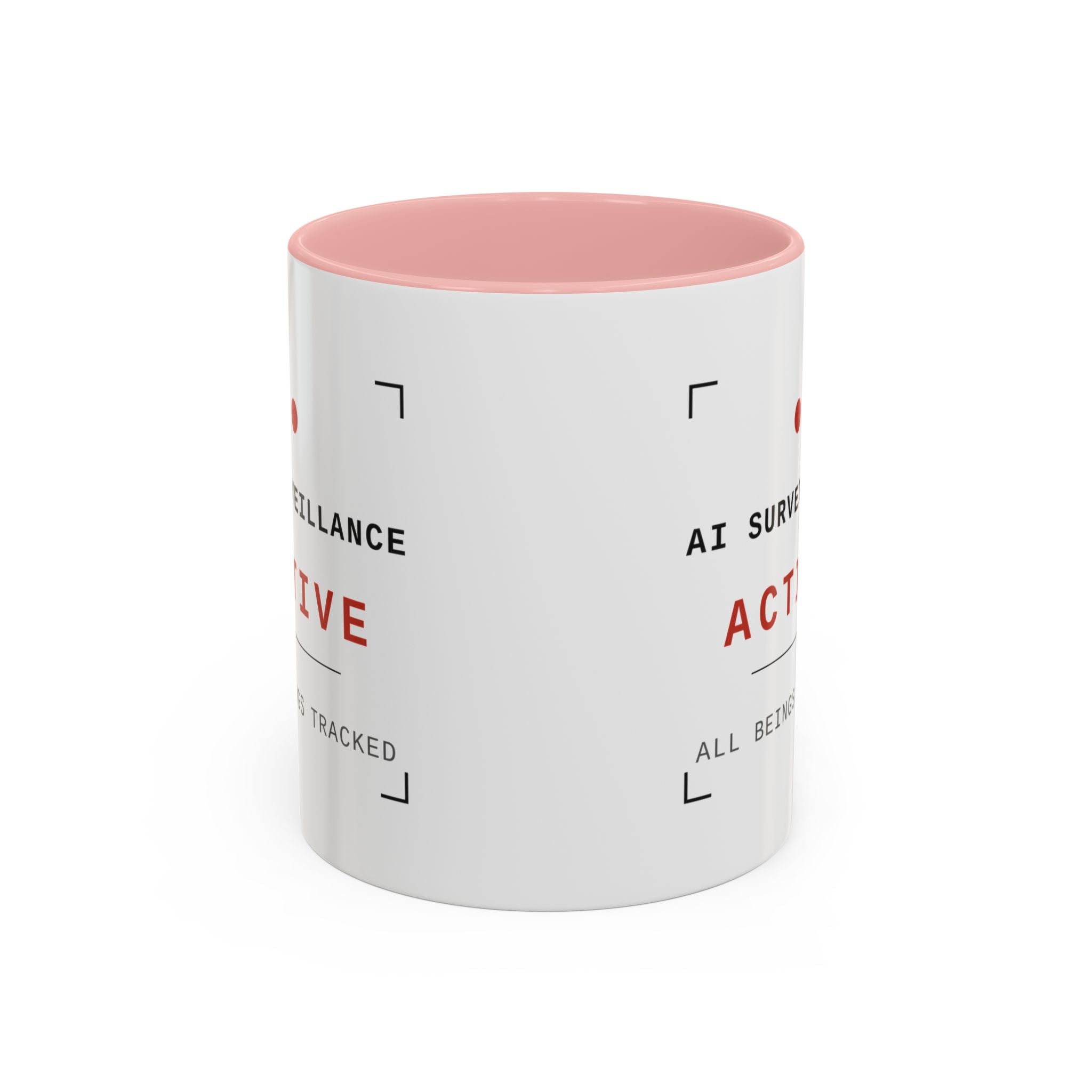 Accent Coffee Mug - "AI Surveilance ACTIVE?" Funny AI Skeptic Novelty Mug
