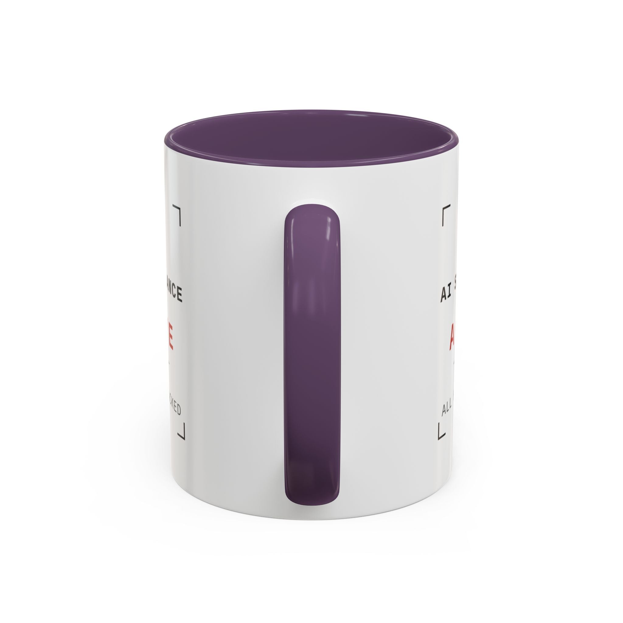 Accent Coffee Mug - "AI Surveilance ACTIVE?" Funny AI Skeptic Novelty Mug