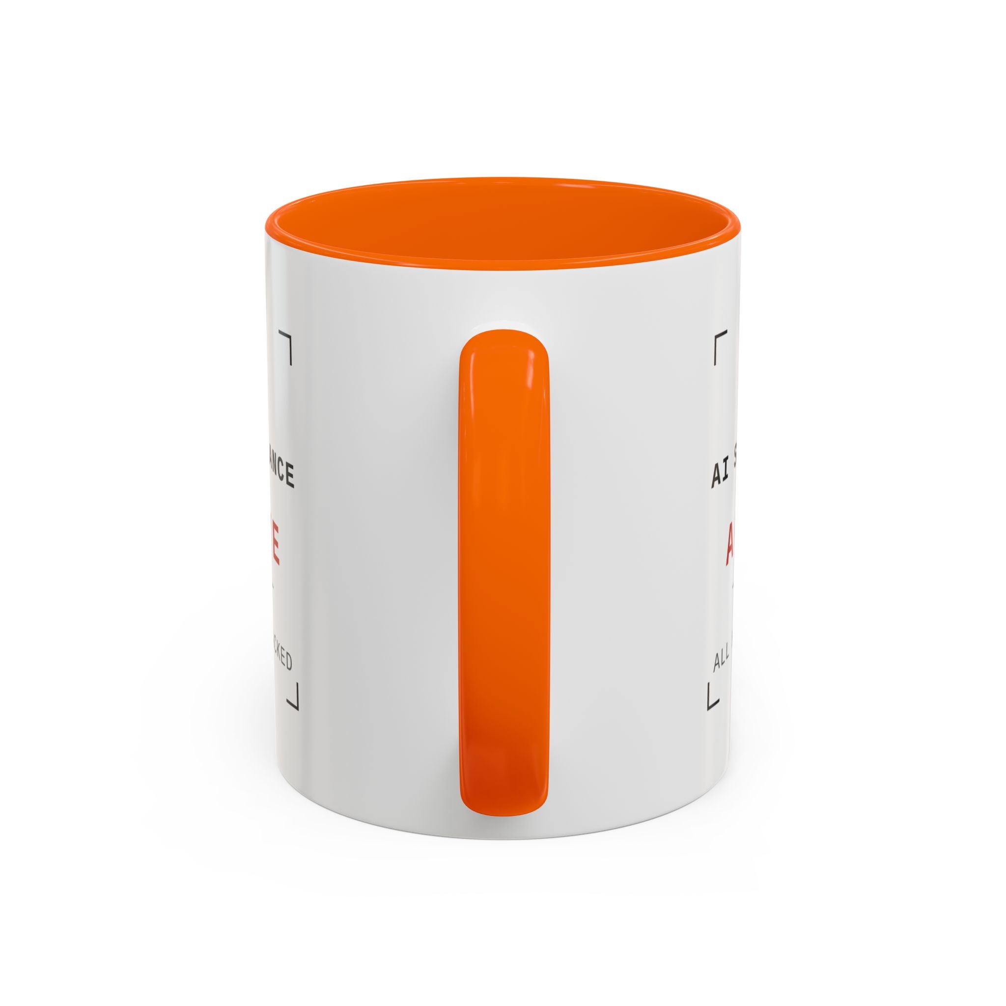 Accent Coffee Mug - "AI Surveilance ACTIVE?" Funny AI Skeptic Novelty Mug